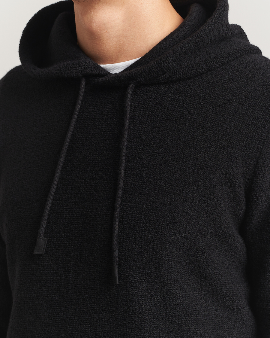 Uomini | Maglieria | Gran Sasso | Boiled Wool Hoodie Black