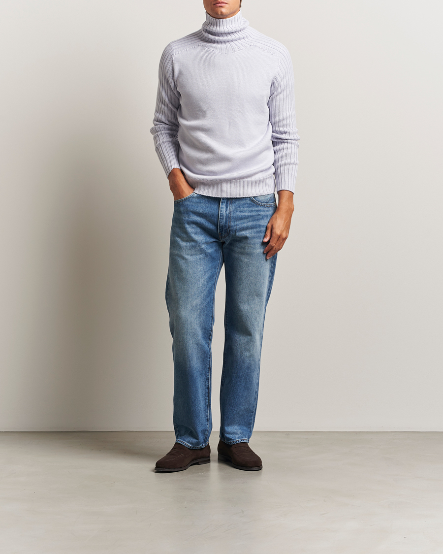 Uomini | Maglieria | Gran Sasso | Rainwool Rollneck Light Purple Melange