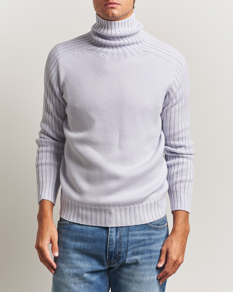Uomini | Maglieria | Gran Sasso | Rainwool Rollneck Light Purple Melange