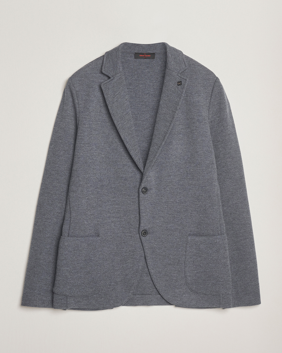 Uomini | Blazers | Gran Sasso | Rainwool Knitted Blazer Grey Melange