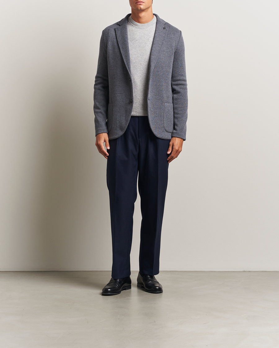Uomini | Blazers | Gran Sasso | Rainwool Knitted Blazer Grey Melange
