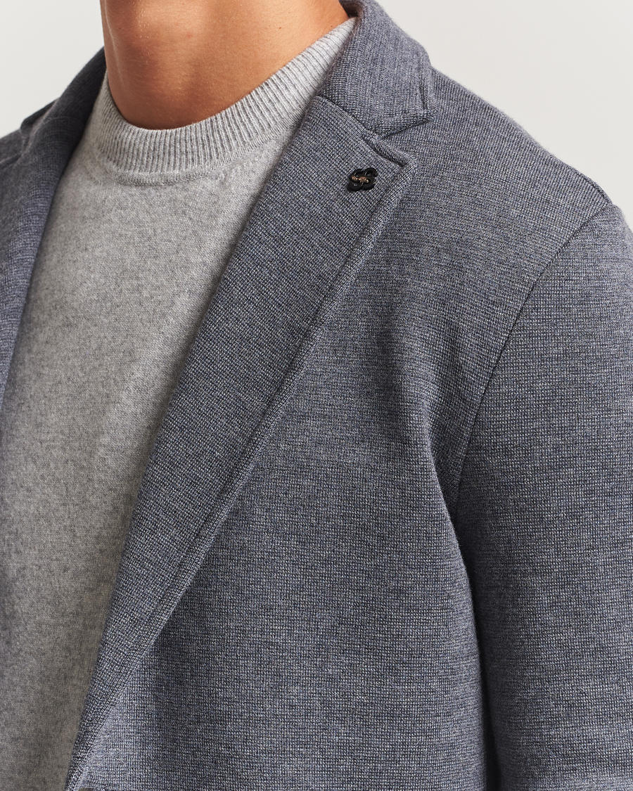 Uomini | Blazers | Gran Sasso | Rainwool Knitted Blazer Grey Melange