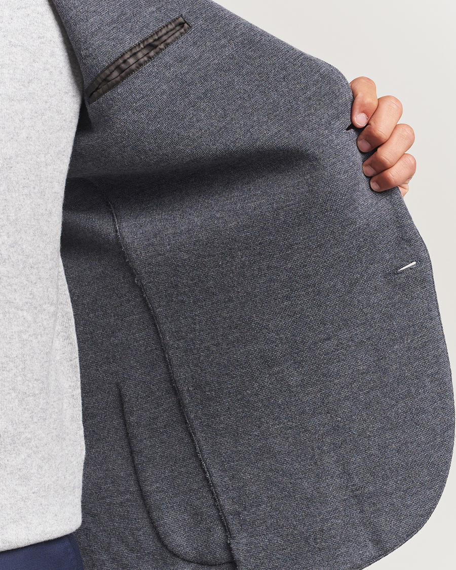 Uomini | Blazers | Gran Sasso | Rainwool Knitted Blazer Grey Melange