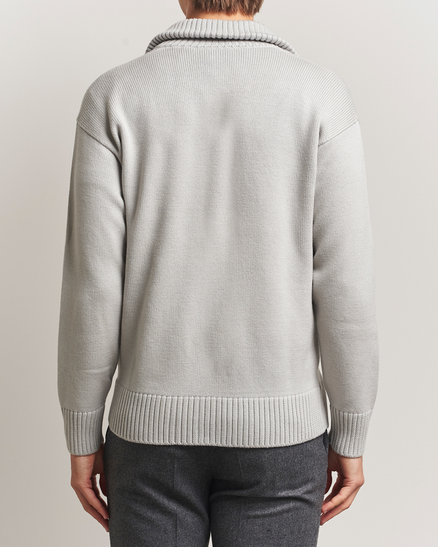 Uomini | Maglieria | Gran Sasso | Heavy Knitted Merino Full Zip Light Grey Melange