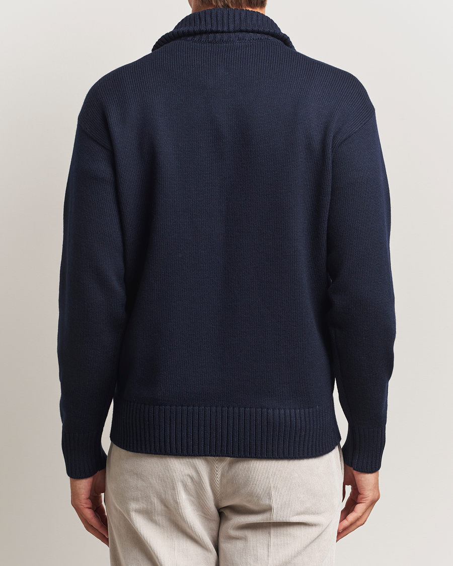 Uomini | Maglieria | Gran Sasso | Heavy Knitted Merino Full Zip Navy