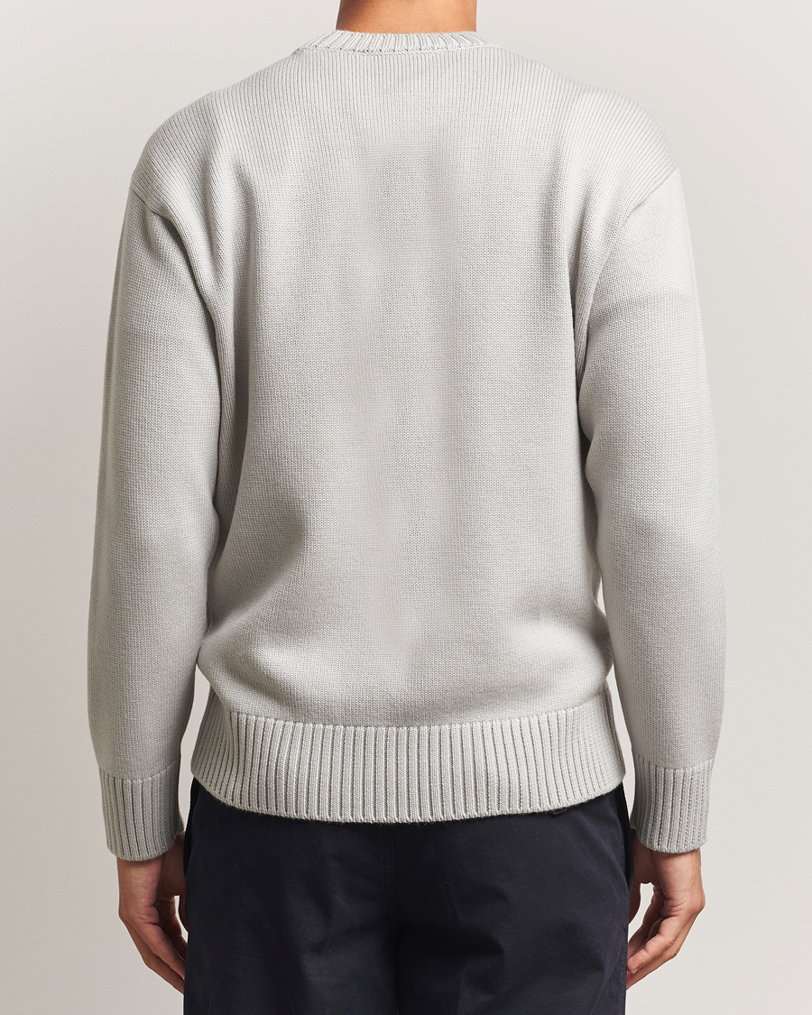 Uomini | Maglieria | Gran Sasso | Heavy Knitted Merino Crew Neck Light Grey Melange