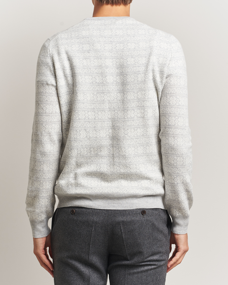 Uomini | Maglieria | Gran Sasso | Wool/Cashmere Fairisle Sweater Light Grey Melange