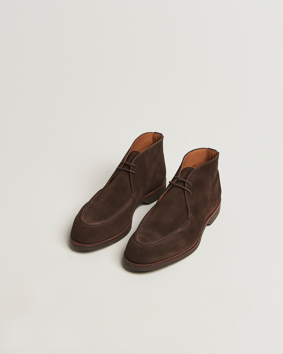 Uomini | Stivali | Crockett & Jones | Bibury Chukka Boot Dark Brown Suede