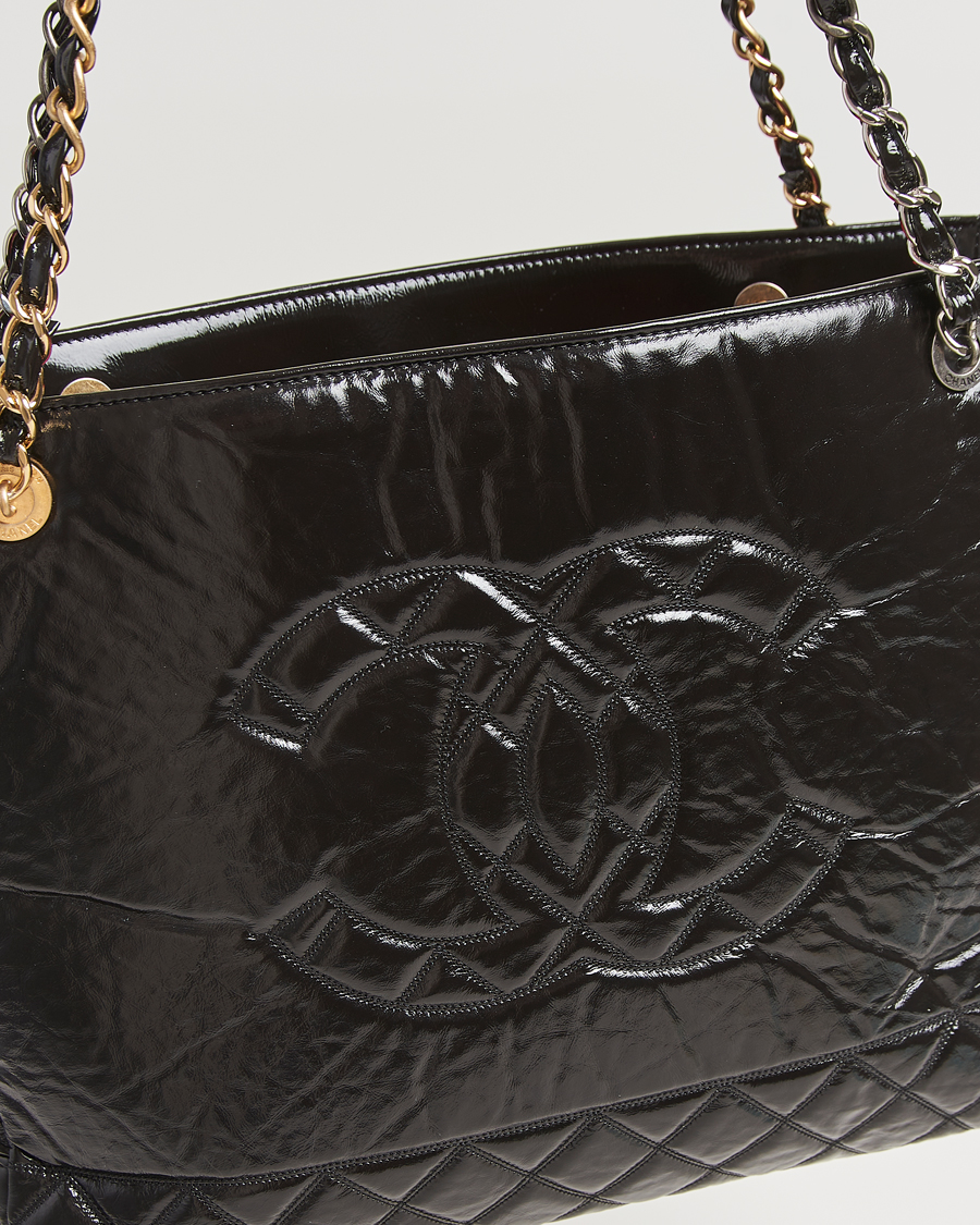 Uomini | Chanel Pre-Owned Chain Tote Bag Black | Chanel Pre-Owned | Chain Tote Bag Black