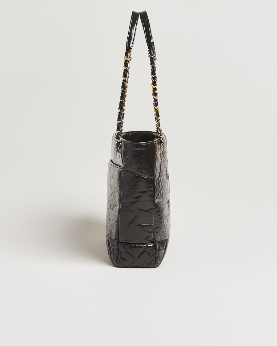 Uomini | Chanel Pre-Owned Chain Tote Bag Black | Chanel Pre-Owned | Chain Tote Bag Black