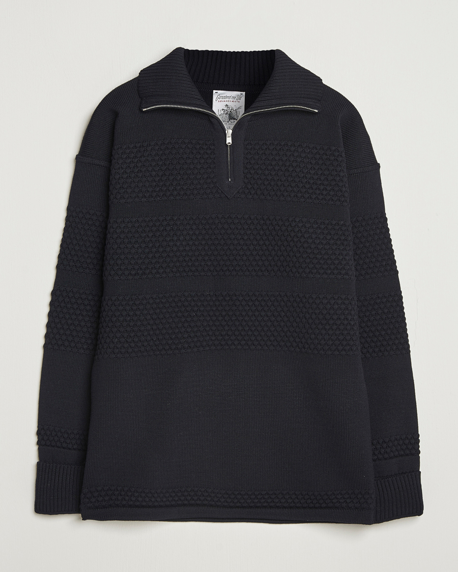 Uomini | Maglieria | S.N.S. Herning | Fisherman Wool Short Zip Navy