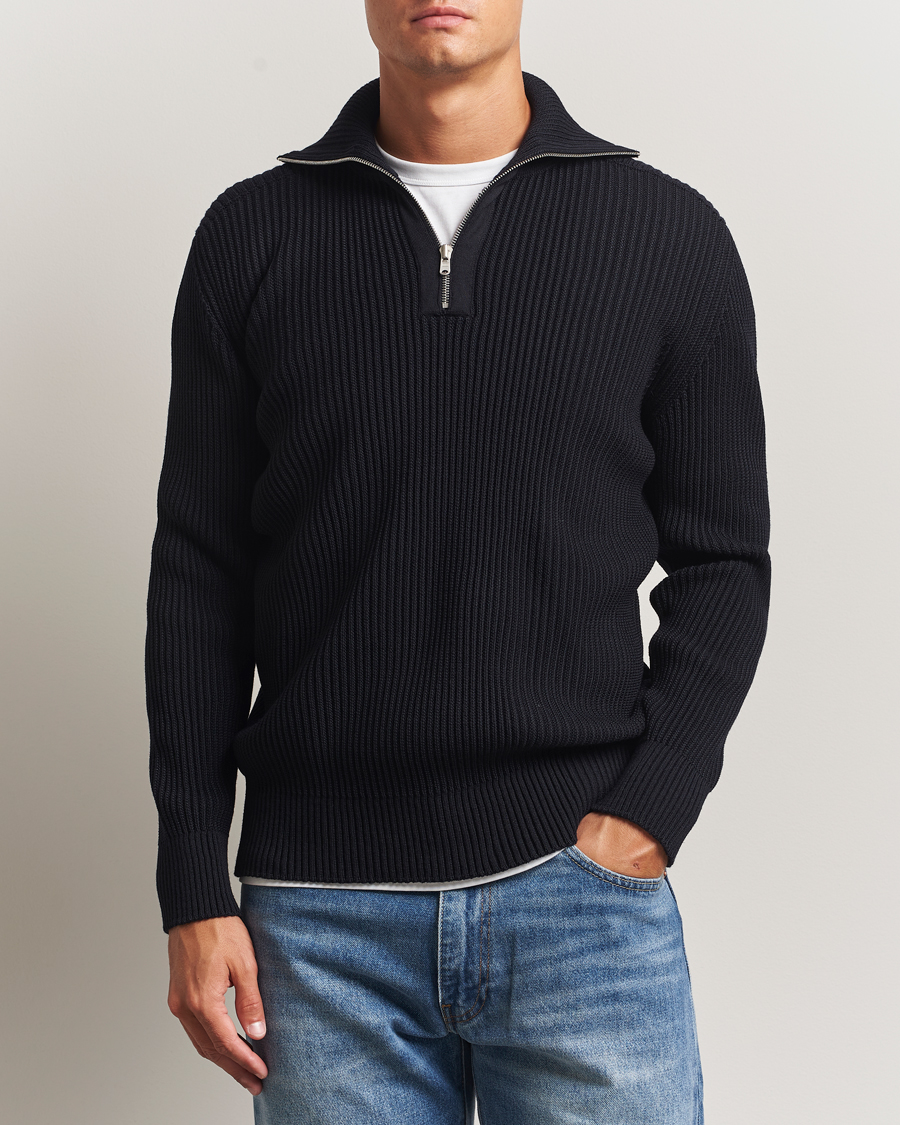 Uomini | Maglieria | S.N.S. Herning | Fender Short Zip Navy Blue