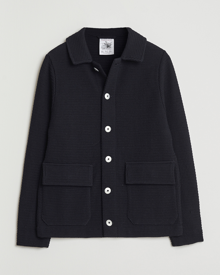 Uomini | Maglieria | S.N.S. Herning | Wool Chore Jacket Navy