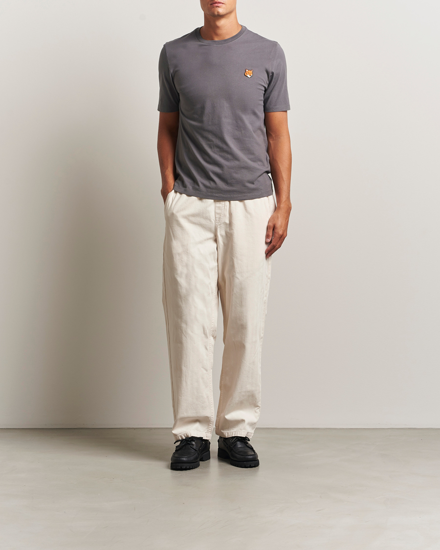 Uomini | T-shirt | Maison Kitsuné | Fox Head T-Shirt Charcoal