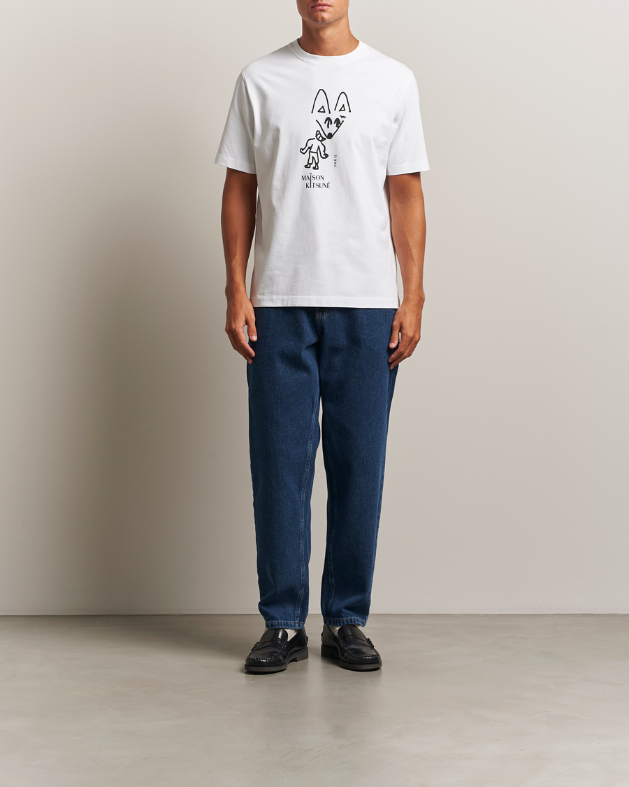 Uomini | T-shirt | Maison Kitsuné | Party Fox T-Shirt White