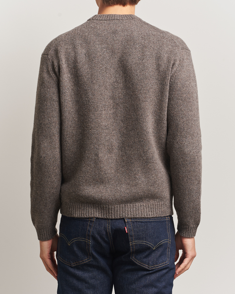 Uomini | Maglieria | Maison Kitsuné | Dressed Fox Wool Knitted Sweater Dark Grey Melange