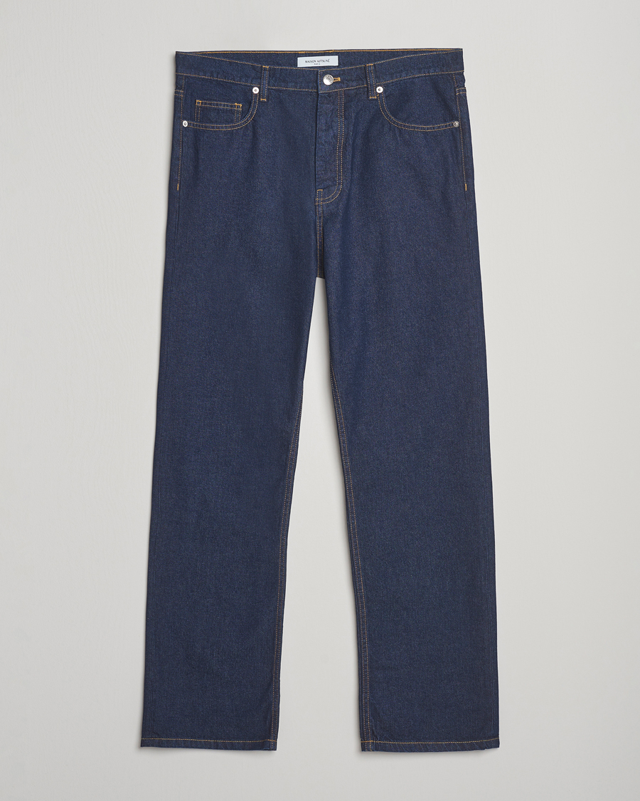 Uomini | Jeans | Maison Kitsuné | Straight Fit Japanese Denim Jeans Indigo
