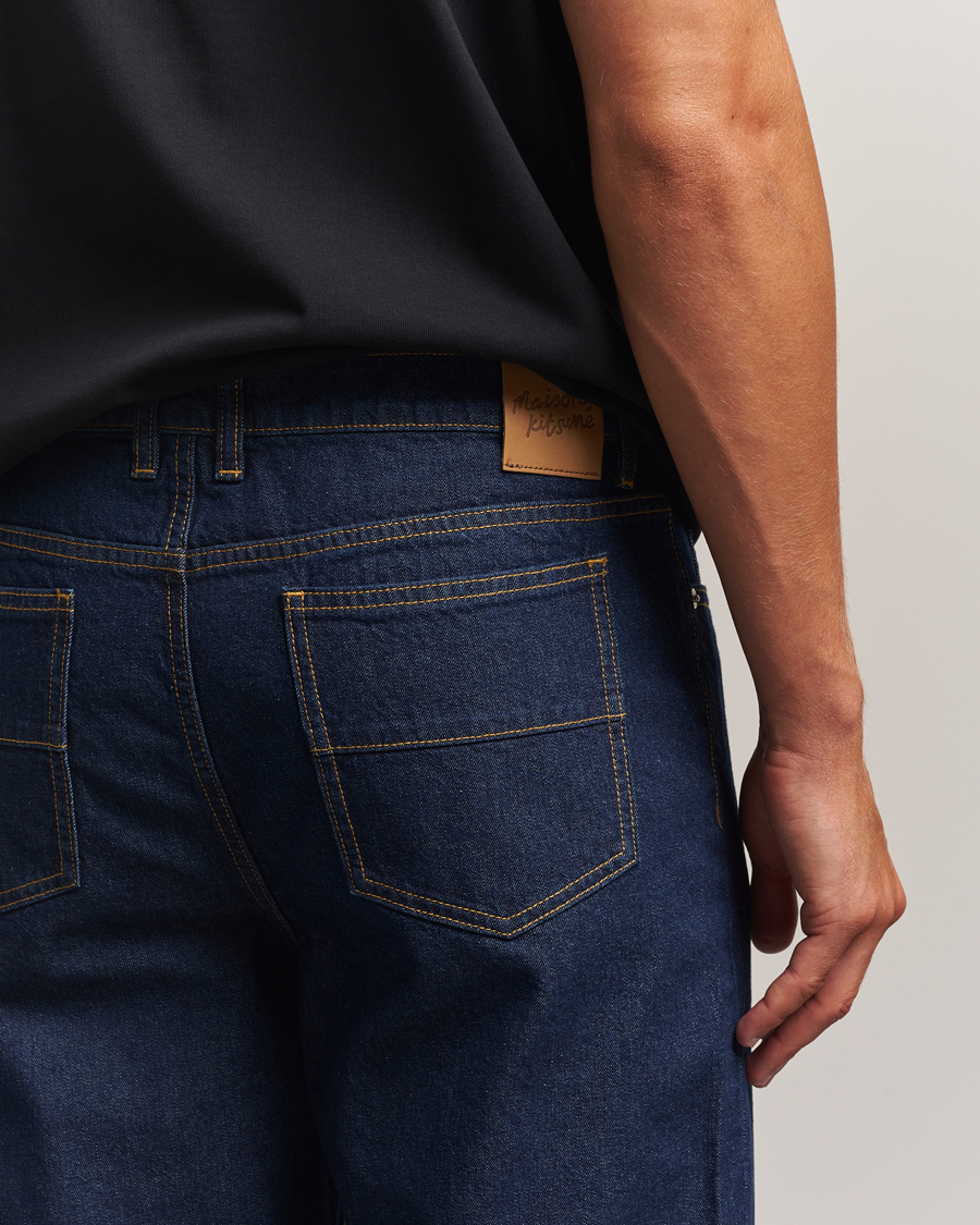 Uomini | Jeans | Maison Kitsuné | Straight Fit Japanese Denim Jeans Indigo