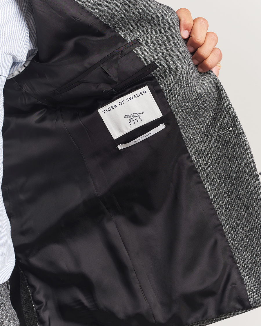 Uomini | Blazers | Tiger of Sweden | Justin Brushed Wool Blazer Black