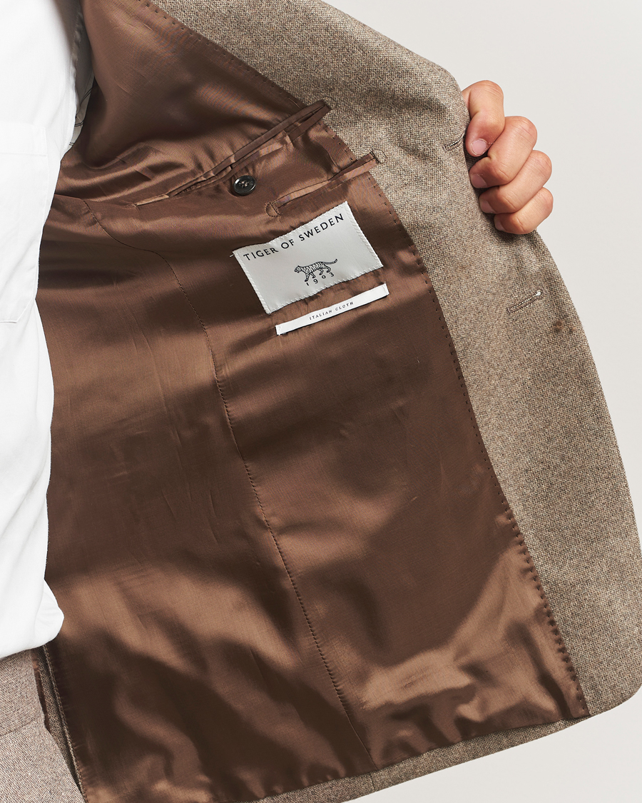 Uomini | Blazers | Tiger of Sweden | Justin Brushed Wool Blazer Burlywood