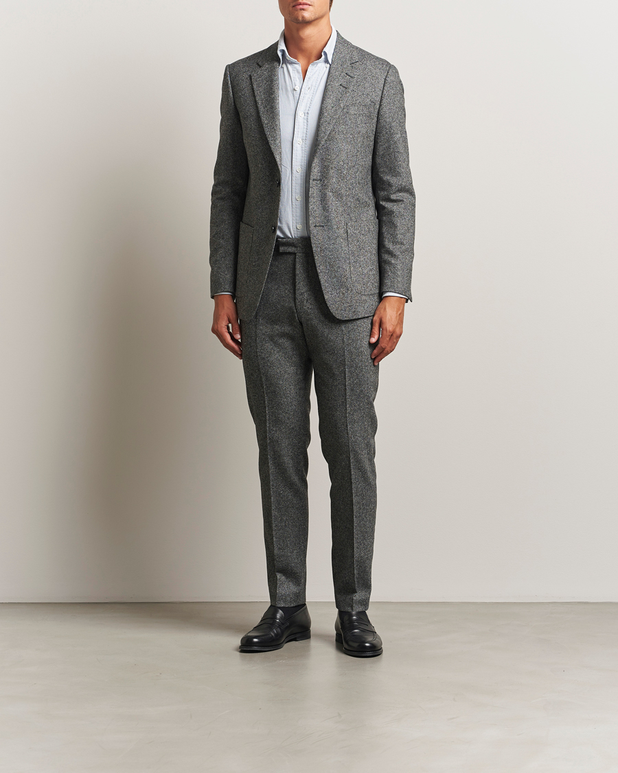Uomini | Pantaloni | Tiger of Sweden | Tenuta Brushed Wool Trousers Black