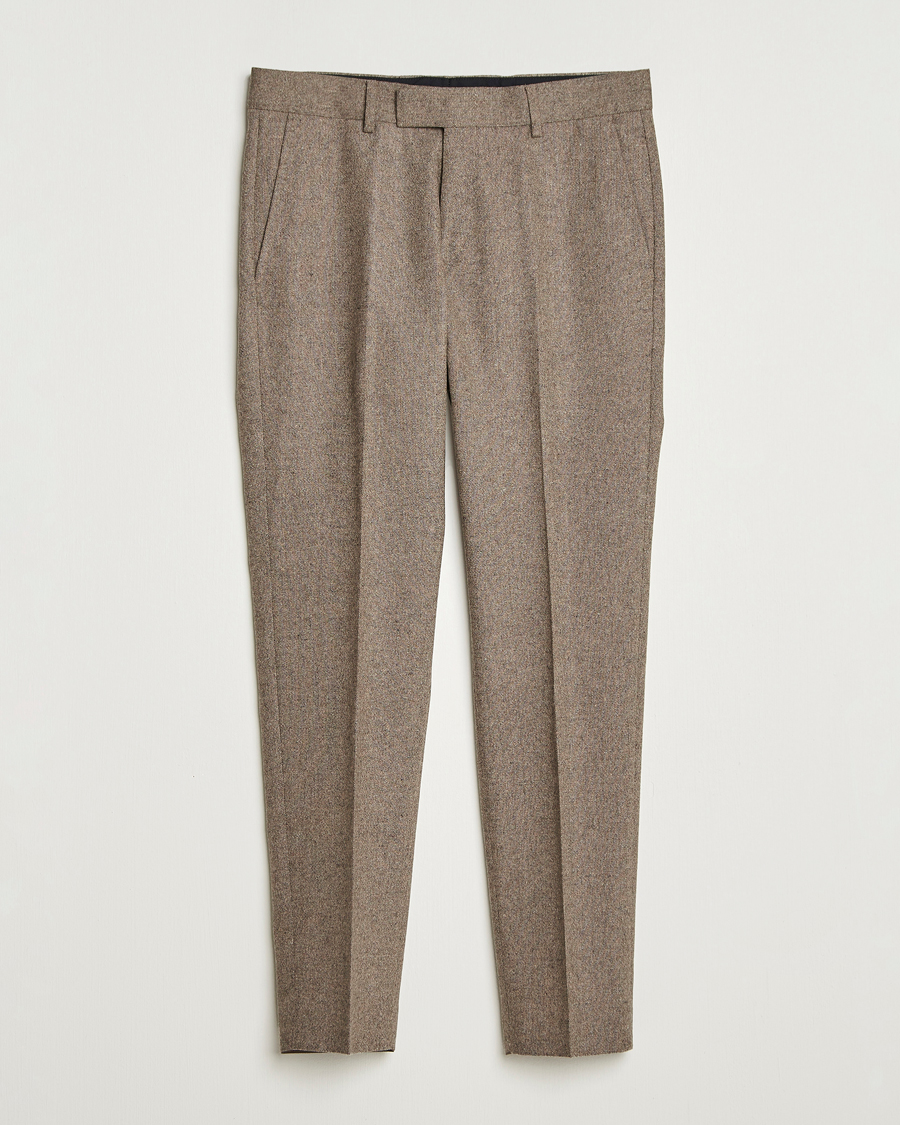 Uomini | Pantaloni | Tiger of Sweden | Tenuta Brushed Wool Trousers Burlywood