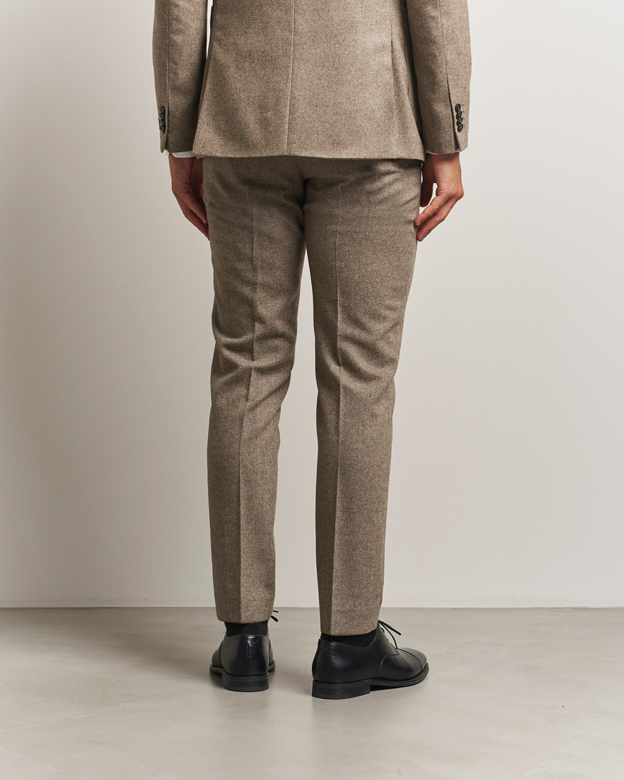 Uomini | Pantaloni | Tiger of Sweden | Tenuta Brushed Wool Trousers Burlywood