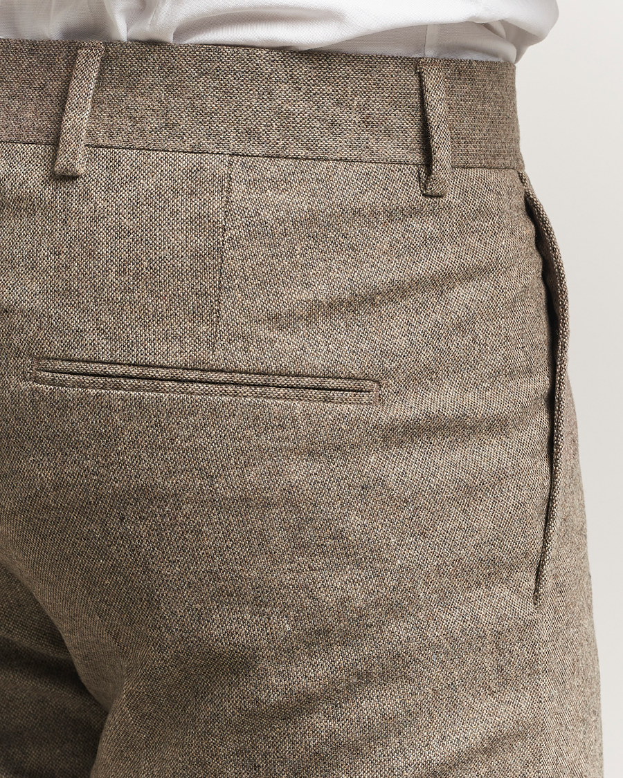 Uomini | Pantaloni | Tiger of Sweden | Tenuta Brushed Wool Trousers Burlywood