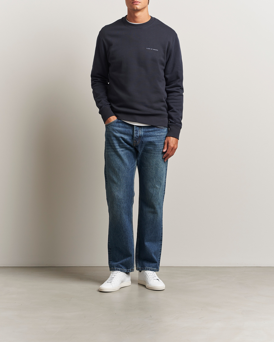 Uomini | Maglieria | Tiger of Sweden | Emerson Crew Neck Sweatshirt Light Ink