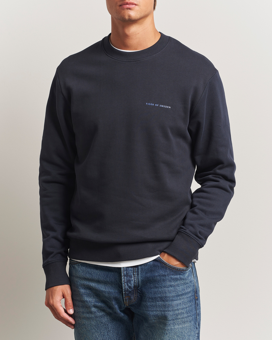 Uomini | Maglieria | Tiger of Sweden | Emerson Crew Neck Sweatshirt Light Ink