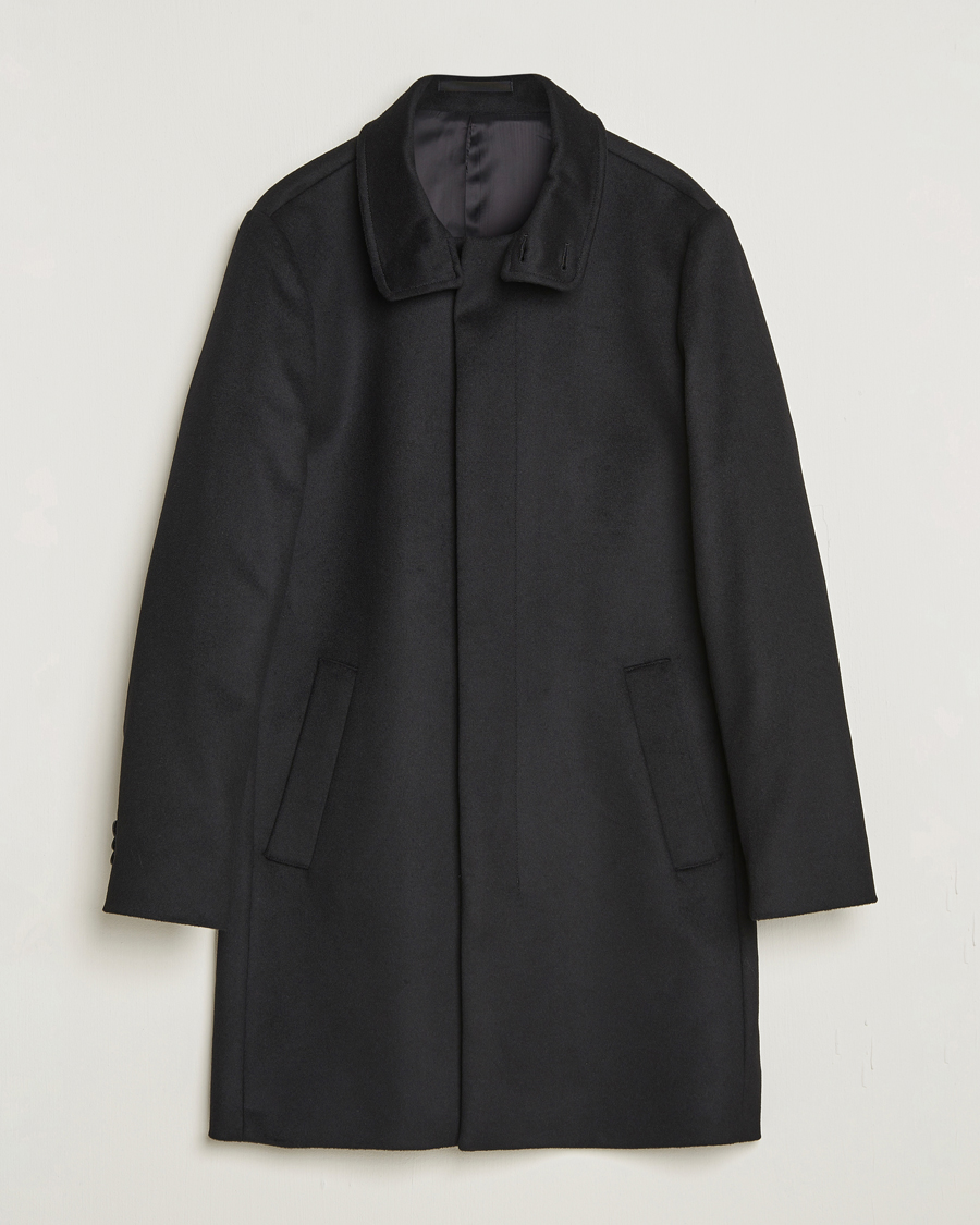 Uomini | Giacche | Tiger of Sweden | Aleric Wool/Cashmere Stand Up Coat Black