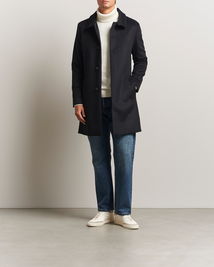 Uomini | Giacche | Tiger of Sweden | Aleric Wool/Cashmere Stand Up Coat Black