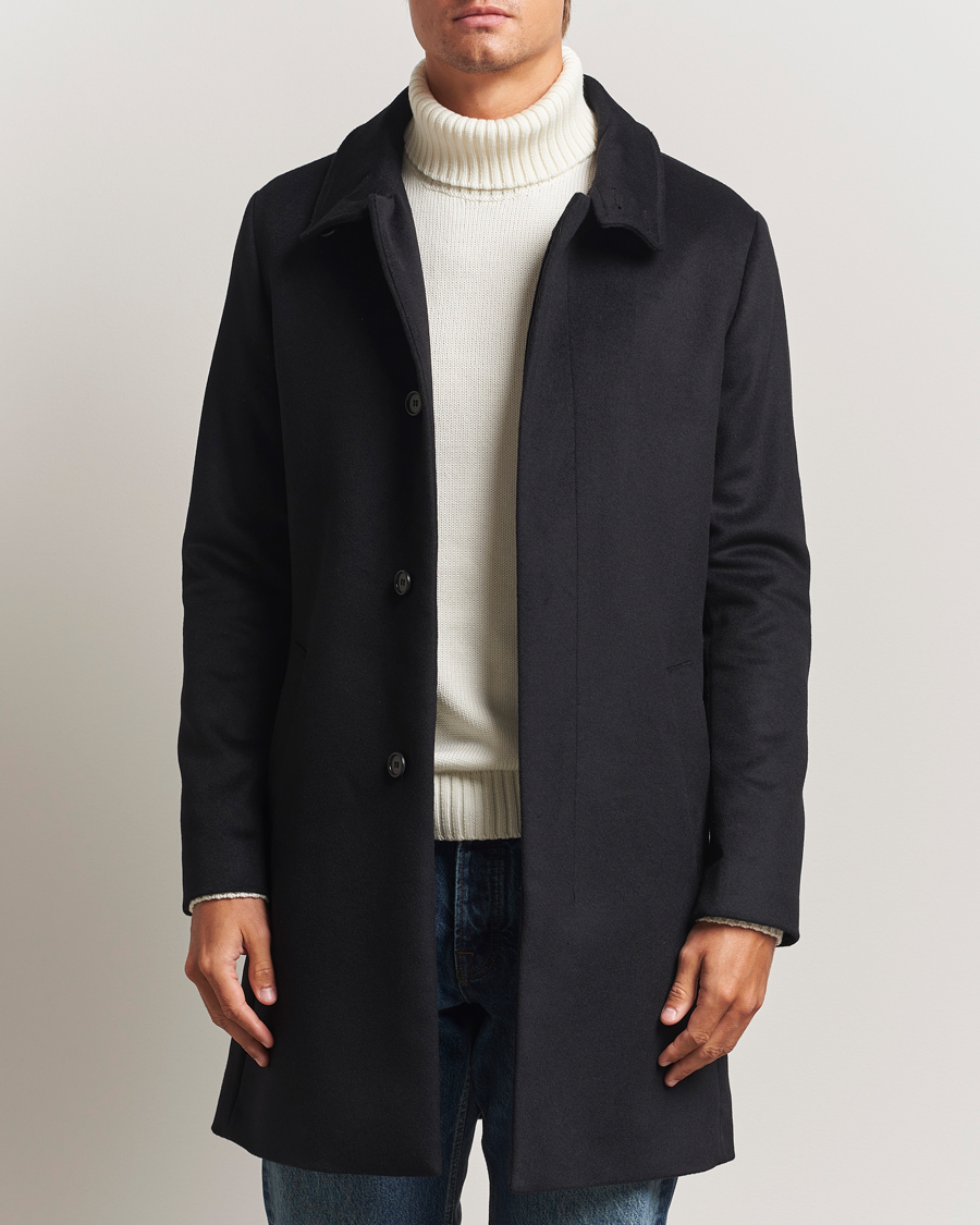 Uomini | Giacche | Tiger of Sweden | Aleric Wool/Cashmere Stand Up Coat Black