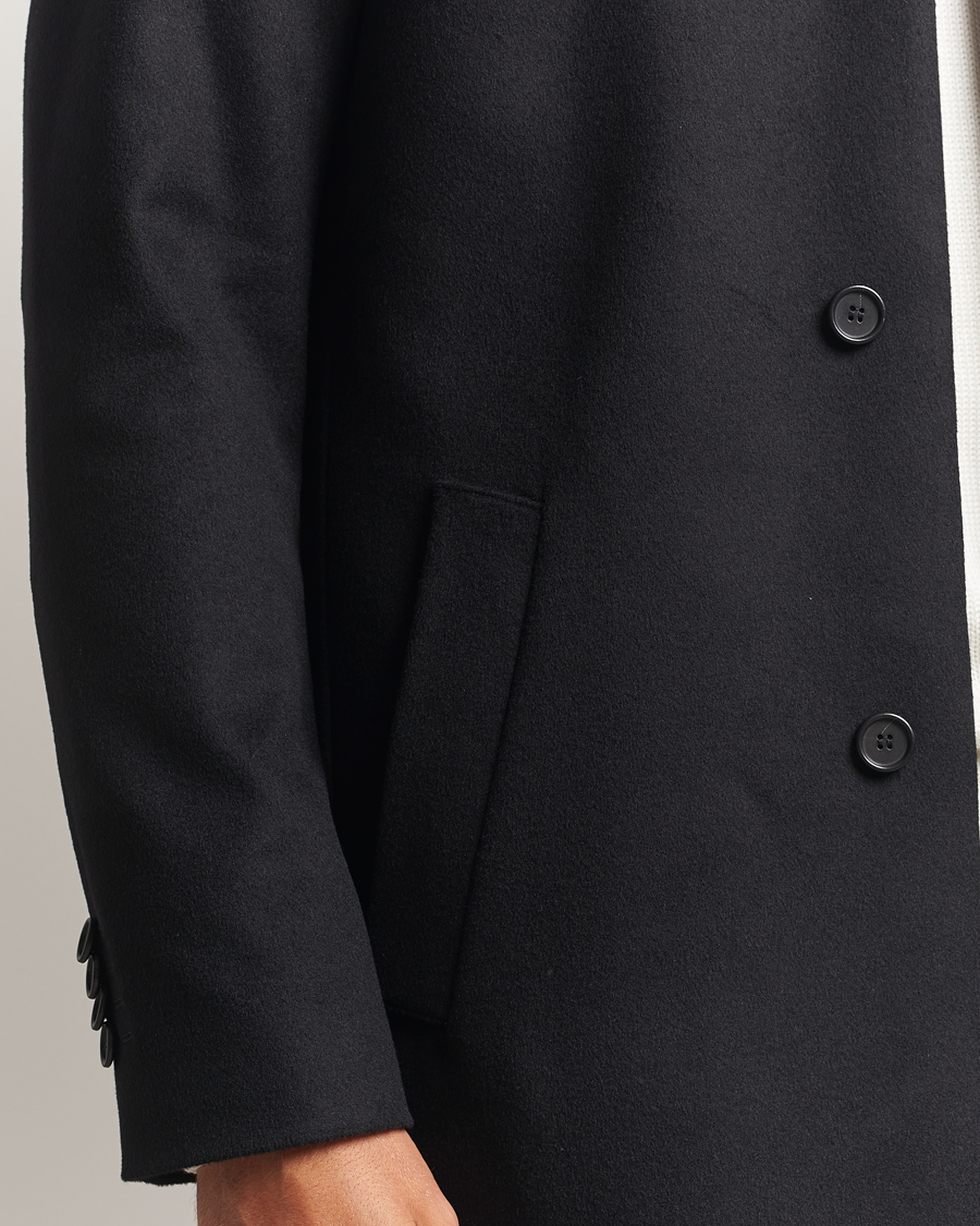 Uomini | Giacche | Tiger of Sweden | Aleric Wool/Cashmere Stand Up Coat Black