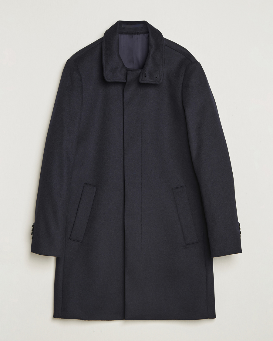 Uomini | Giacche | Tiger of Sweden | Aleric Wool/Cashmere Stand Up Coat Light Ink