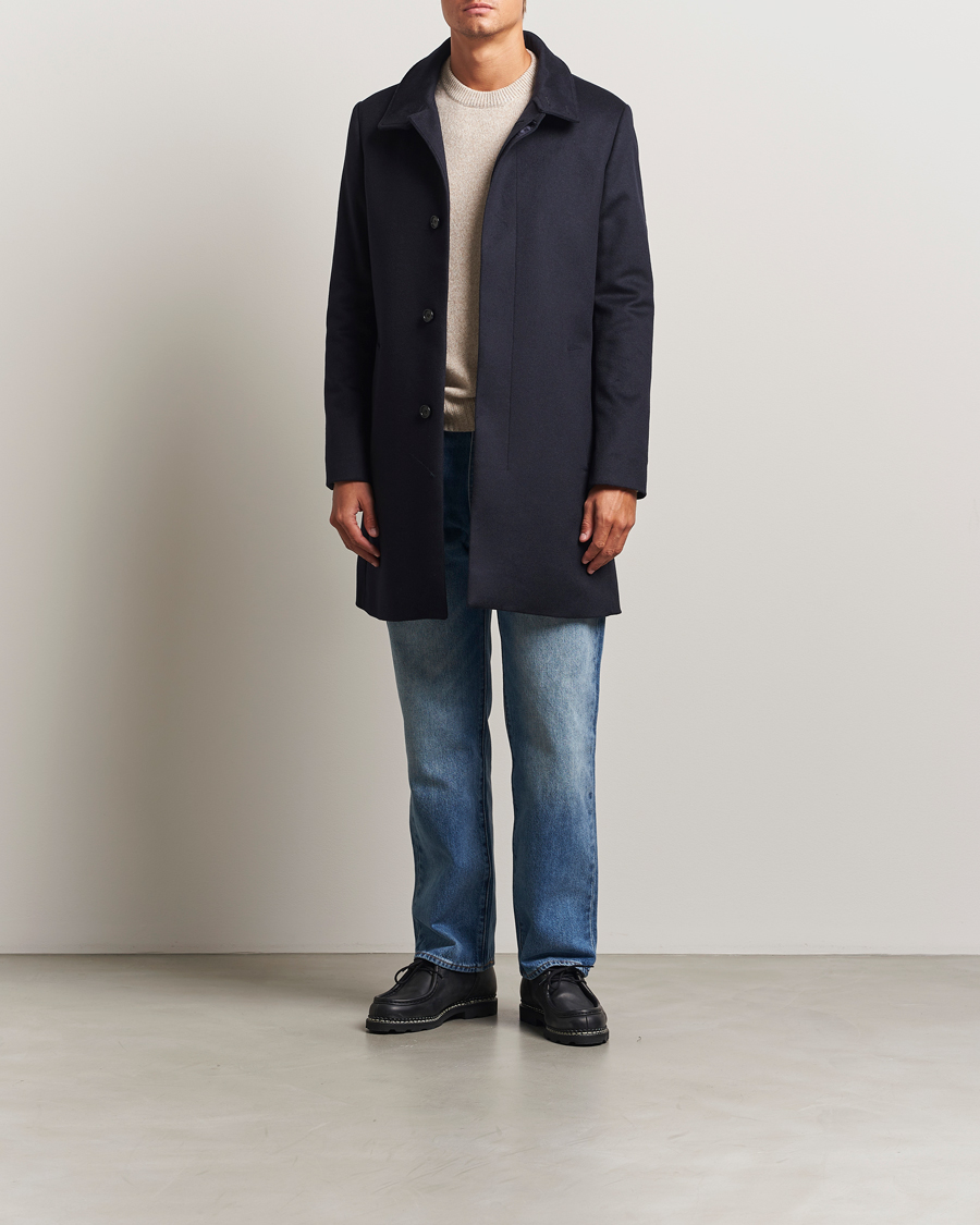 Uomini | Giacche | Tiger of Sweden | Aleric Wool/Cashmere Stand Up Coat Light Ink