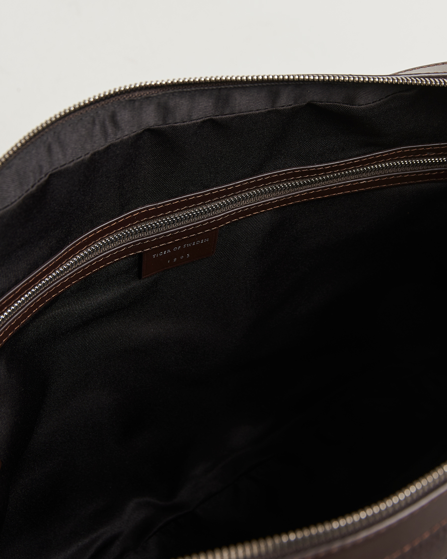 Uomini | Borse | Tiger of Sweden | Bosun Grained Leather Briefcase Dark Brown