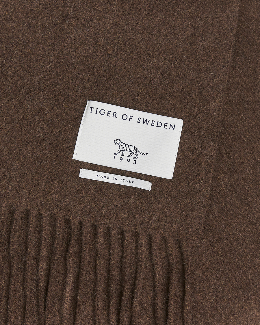 Uomini | Tiger of Sweden Sylan Wool Scarf Brown Olive | Tiger of Sweden | Sylan Wool Scarf Brown Olive