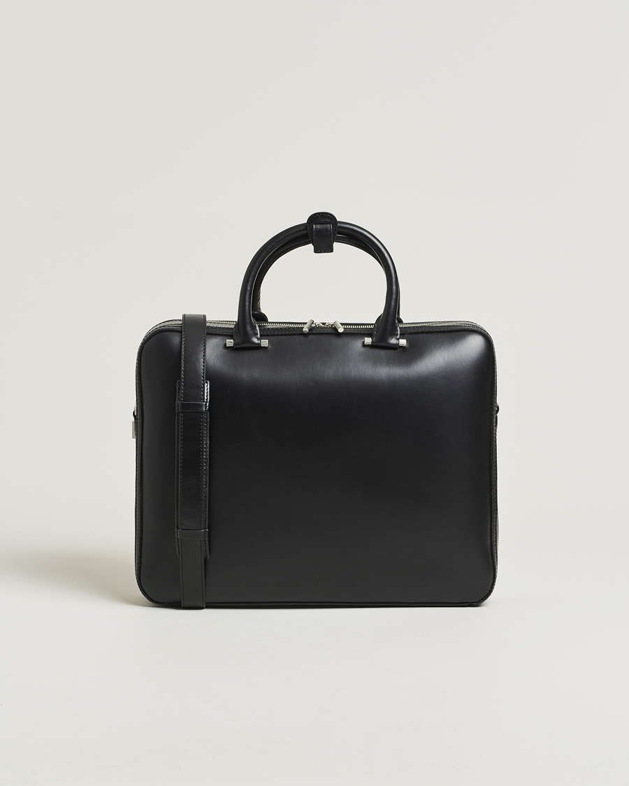 Uomini | Borse | Tiger of Sweden | Valise Smooth Leather Double Zip Briefcase Black