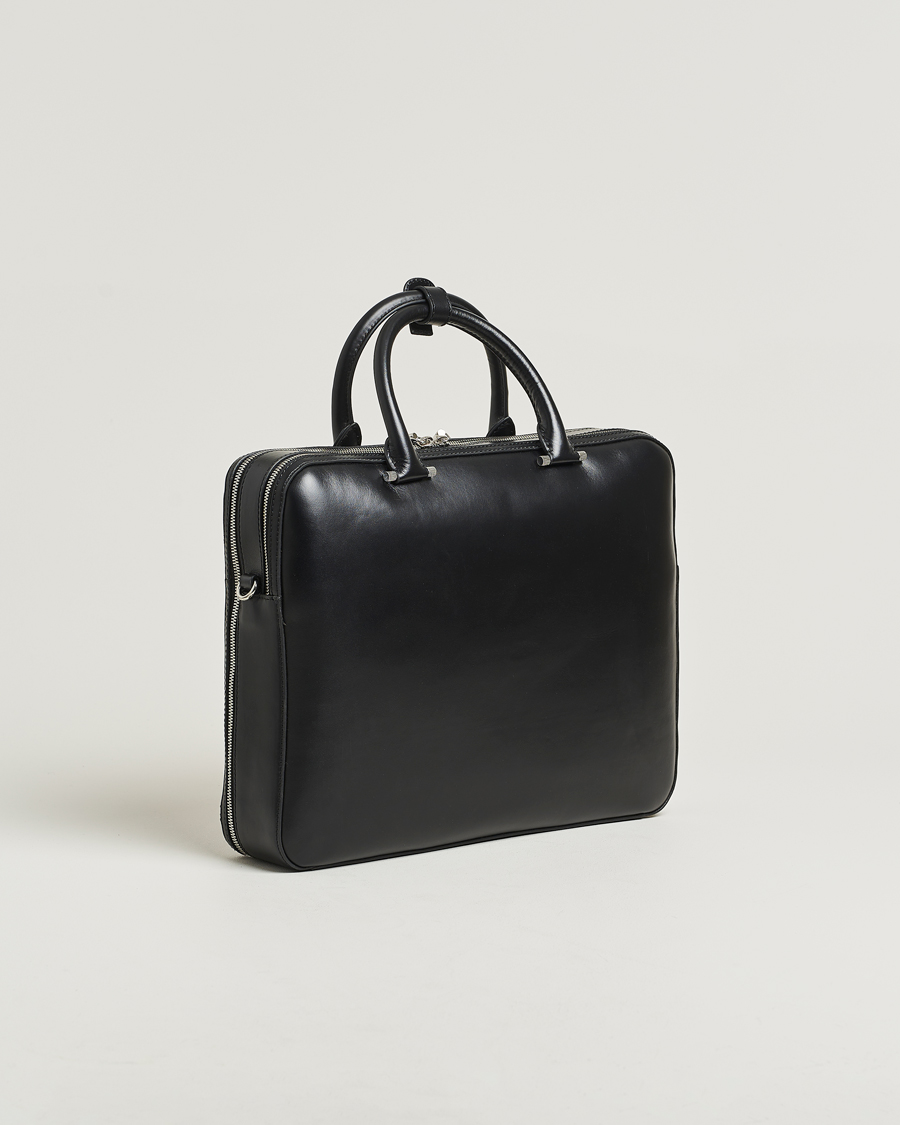 Uomini | Borse | Tiger of Sweden | Valise Smooth Leather Double Zip Briefcase Black