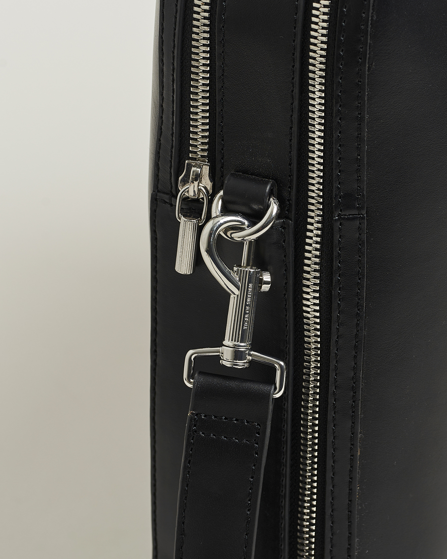 Uomini | Borse | Tiger of Sweden | Valise Smooth Leather Double Zip Briefcase Black