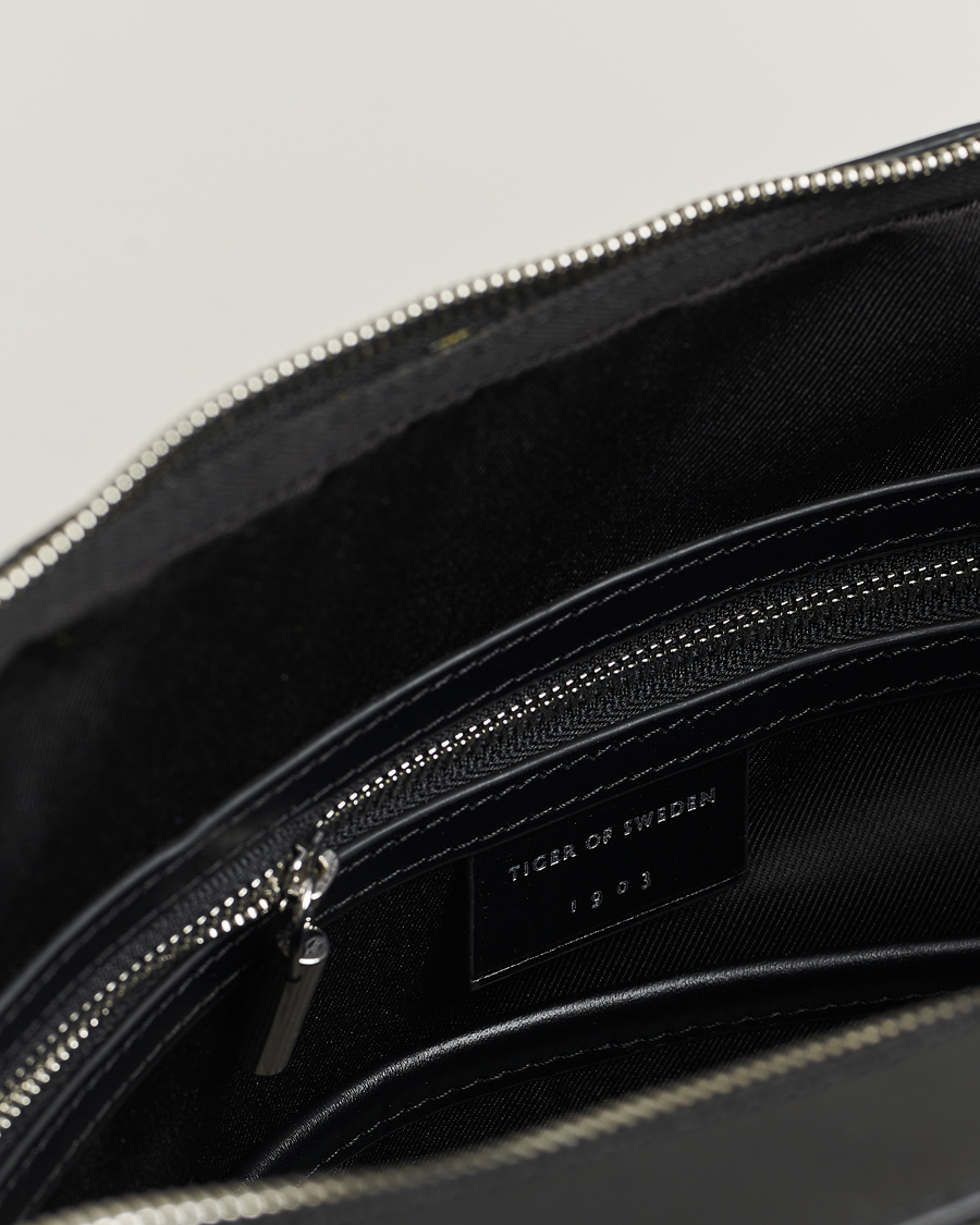 Uomini | Borse | Tiger of Sweden | Valise Smooth Leather Double Zip Briefcase Black