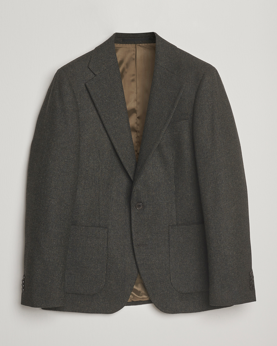 Uomini | Blazers | Tiger of Sweden | Easer Wool Pepita Blazer Midnight Green