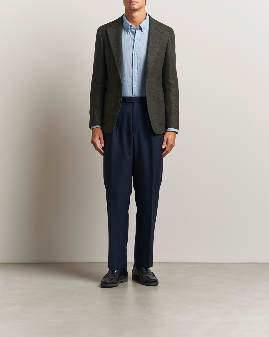 Uomini | Blazers | Tiger of Sweden | Easer Wool Pepita Blazer Midnight Green