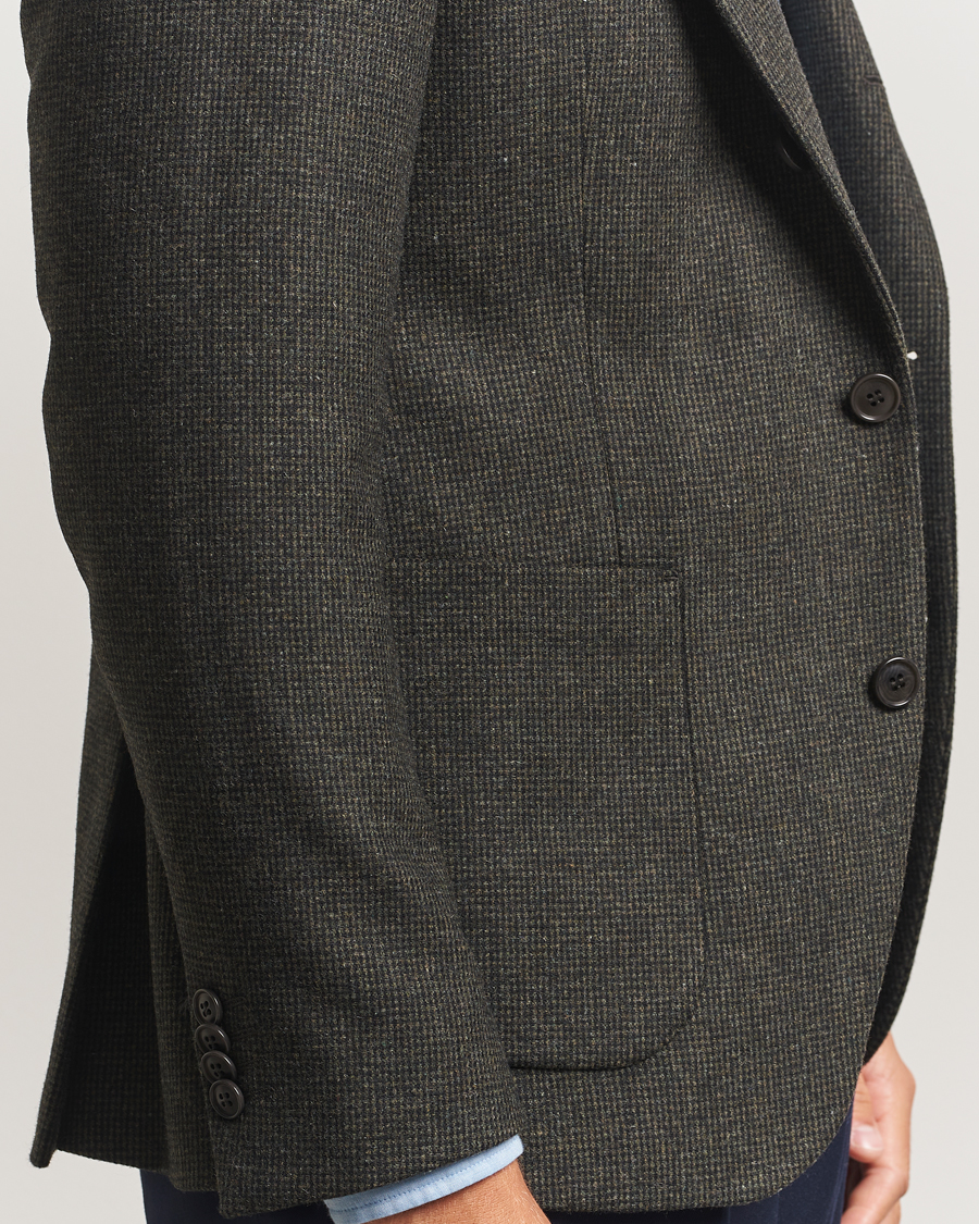 Uomini | Blazers | Tiger of Sweden | Easer Wool Pepita Blazer Midnight Green