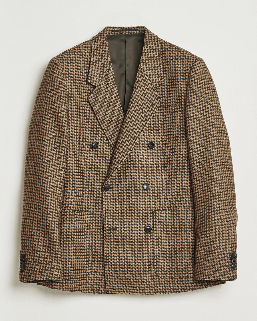 Uomini | Blazers | Tiger of Sweden | Jeen Swedish Wool Dogtooth Blazer Brown Olive
