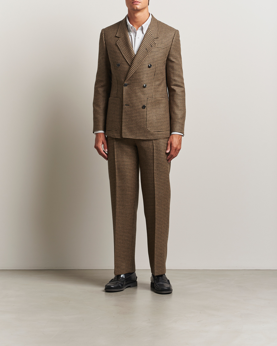 Uomini | Blazers | Tiger of Sweden | Jeen Swedish Wool Dogtooth Blazer Brown Olive