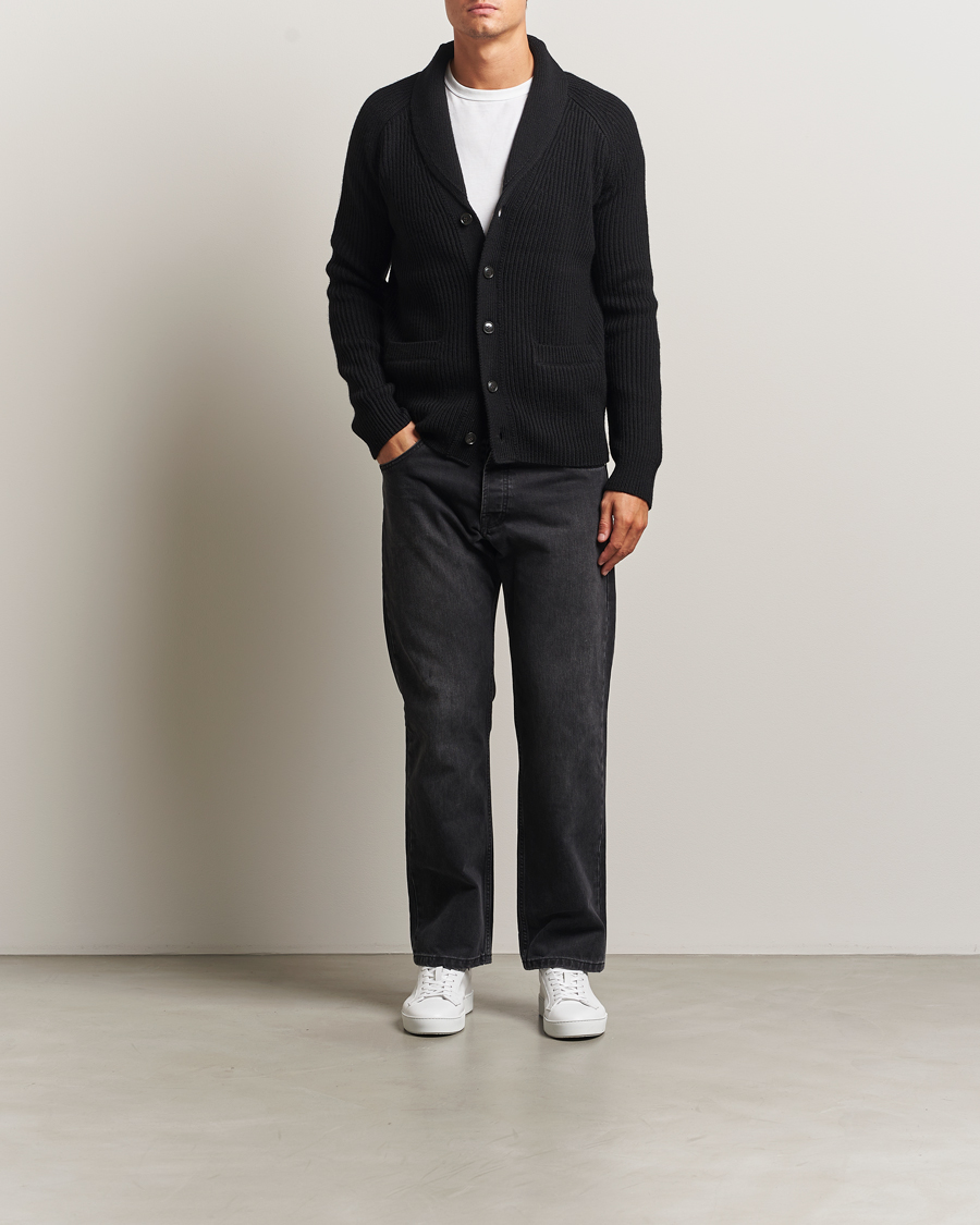 Uomini | Maglieria | Tiger of Sweden | Lester Heavy Wool Cardigan Black