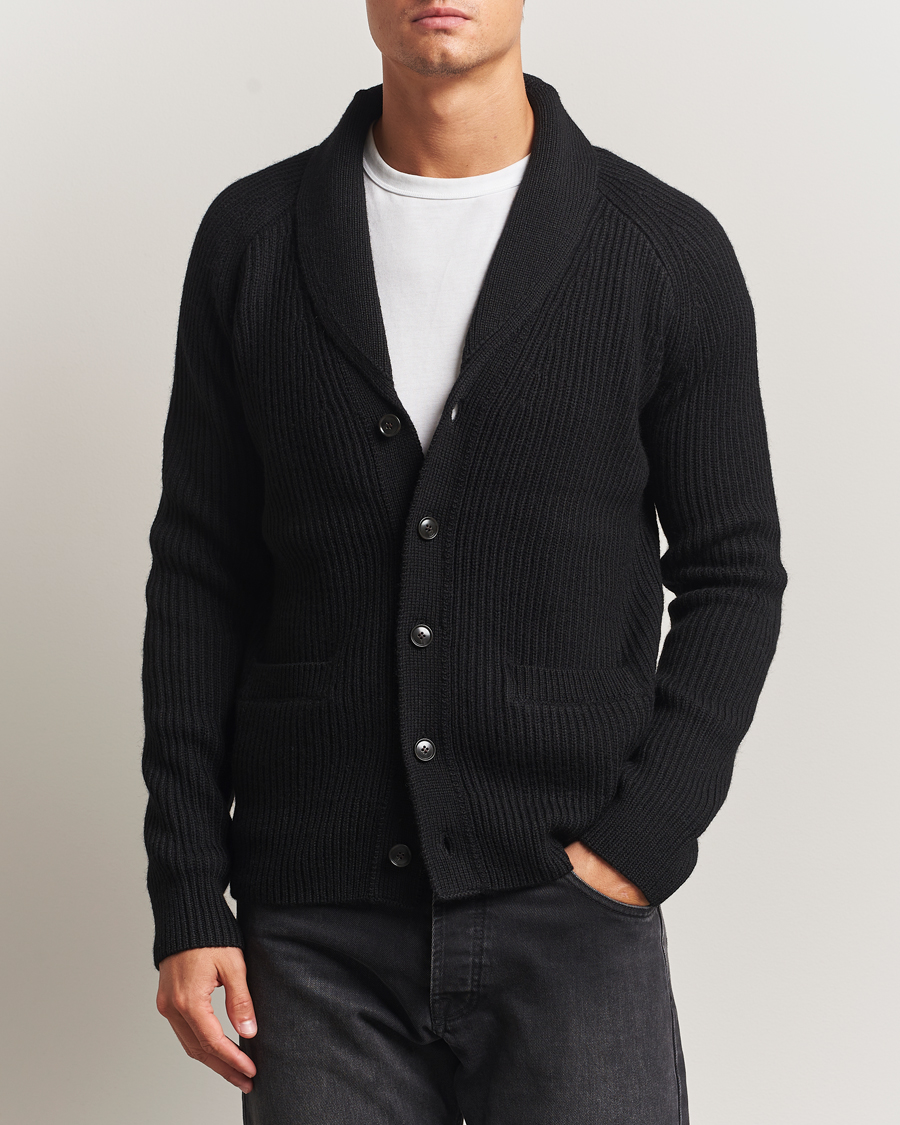 Uomini | Maglieria | Tiger of Sweden | Lester Heavy Wool Cardigan Black
