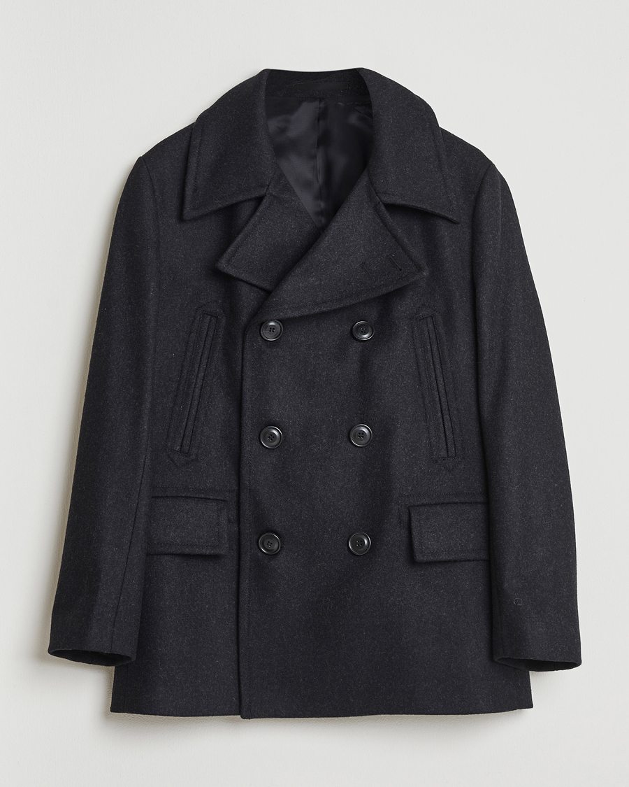 Uomini | Giacche | Tiger of Sweden | Mahler Wool/Cashmere Peacoat Charcoal